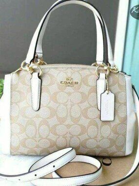 Coach Christie Khaki Signature Crossbody Bag Purse